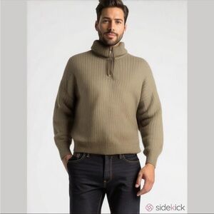 Calvin Klein Jeans Mens XL Ribbed Knit Quarter Zip Sweater